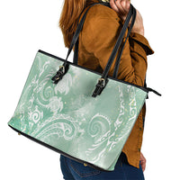 Aloha Hawaii Turtles Floral Leather Tote Bag Seafoam Marbles Glaze LT7 - Polynesian Pride