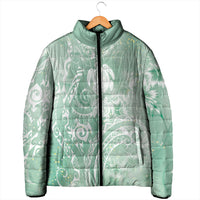 Aloha Hawaii Turtles Floral Padded Jacket Seafoam Marbles Glaze LT7 - Polynesian Pride
