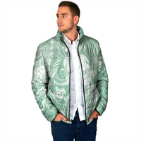 Aloha Hawaii Turtles Floral Padded Jacket Seafoam Marbles Glaze LT7 - Polynesian Pride