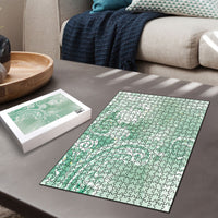 Aloha Hawaii Turtles Floral Puzzle Seafoam Marbles Glaze LT7 - Polynesian Pride