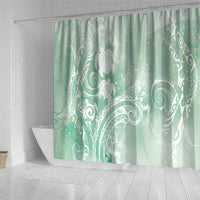 Aloha Hawaii Turtles Floral Shower Curtain Seafoam Marbles Glaze LT7 - Polynesian Pride