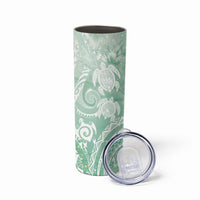 Aloha Hawaii Turtles Floral Skinny Tumbler Seafoam Marbles Glaze LT7 - Polynesian Pride