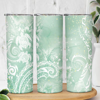 Aloha Hawaii Turtles Floral Skinny Tumbler Seafoam Marbles Glaze LT7 - Polynesian Pride