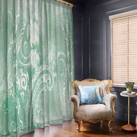 Aloha Hawaii Turtles Floral Window Curtain Seafoam Marbles Glaze LT7 - Polynesian Pride