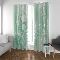 Aloha Hawaii Turtles Floral Window Curtain Seafoam Marbles Glaze LT7 With Grommets Seafoam - Polynesian Pride