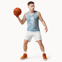 Aloha Hawaii Turtles Floral Basketball Jersey Aqua Marbles Glaze LT7 - Polynesian Pride