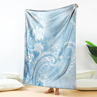 Aloha Hawaii Turtles Floral Blanket Aqua Marbles Glaze LT7 - Polynesian Pride