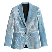 Aloha Hawaii Turtles Floral Blazer Aqua Marbles Glaze LT7 Unisex Aqua - Polynesian Pride