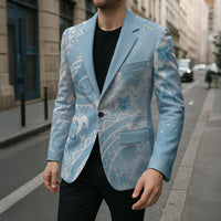 Aloha Hawaii Turtles Floral Blazer Aqua Marbles Glaze LT7 - Polynesian Pride