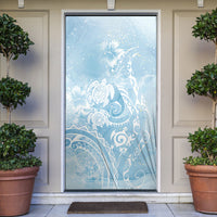 Aloha Hawaii Turtles Floral Door Cover Aqua Marbles Glaze LT7 Aqua - Polynesian Pride