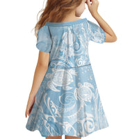 Aloha Hawaii Turtles Floral Family Matching Short Sleeve Bodycon Dress and Hawaiian Shirt Aqua Marbles Glaze LT7 - Polynesian Pride