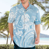 Aloha Hawaii Turtles Floral Hawaiian Shirt Aqua Marbles Glaze LT7 - Polynesian Pride
