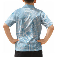Aloha Hawaii Turtles Floral Hawaiian Shirt Aqua Marbles Glaze LT7 - Polynesian Pride