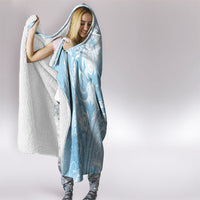 Aloha Hawaii Turtles Floral Hooded Blanket Aqua Marbles Glaze LT7 - Polynesian Pride