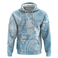 Aloha Hawaii Turtles Floral Hoodie Aqua Marbles Glaze LT7 Pullover Hoodie Aqua - Polynesian Pride