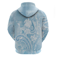Aloha Hawaii Turtles Floral Hoodie Aqua Marbles Glaze LT7 - Polynesian Pride