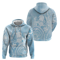 Aloha Hawaii Turtles Floral Hoodie Aqua Marbles Glaze LT7 - Polynesian Pride