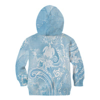 Aloha Hawaii Turtles Floral Kid Hoodie Aqua Marbles Glaze LT7 - Polynesian Pride