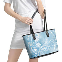Aloha Hawaii Turtles Floral Leather Tote Bag Aqua Marbles Glaze LT7 - Polynesian Pride
