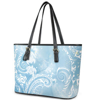Aloha Hawaii Turtles Floral Leather Tote Bag Aqua Marbles Glaze LT7 - Polynesian Pride