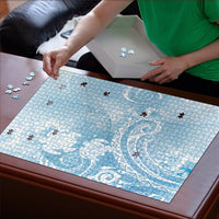 Aloha Hawaii Turtles Floral Puzzle Aqua Marbles Glaze LT7 - Polynesian Pride