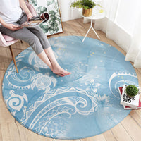 Aloha Hawaii Turtles Floral Round Carpet Aqua Marbles Glaze LT7 - Polynesian Pride