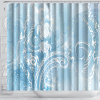 Aloha Hawaii Turtles Floral Shower Curtain Aqua Marbles Glaze LT7 - Polynesian Pride