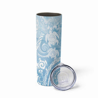 Aloha Hawaii Turtles Floral Skinny Tumbler Aqua Marbles Glaze LT7 - Polynesian Pride
