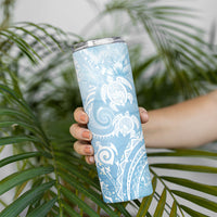 Aloha Hawaii Turtles Floral Skinny Tumbler Aqua Marbles Glaze LT7 - Polynesian Pride