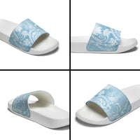 Aloha Hawaii Turtles Floral Slide Sandals Aqua Marbles Glaze LT7 - Polynesian Pride