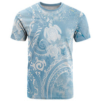 Aloha Hawaii Turtles Floral T Shirt Aqua Marbles Glaze LT7 Aqua - Polynesian Pride
