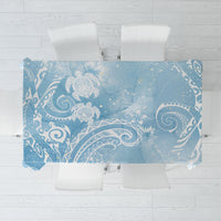 Aloha Hawaii Turtles Floral Tablecloth Aqua Marbles Glaze LT7 Aqua - Polynesian Pride