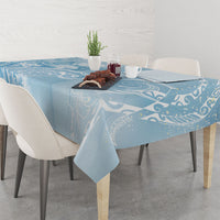 Aloha Hawaii Turtles Floral Tablecloth Aqua Marbles Glaze LT7 - Polynesian Pride