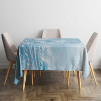 Aloha Hawaii Turtles Floral Tablecloth Aqua Marbles Glaze LT7 - Polynesian Pride