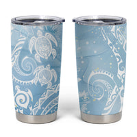 Aloha Hawaii Turtles Floral Tumbler Cup Aqua Marbles Glaze LT7 Aqua - Polynesian Pride