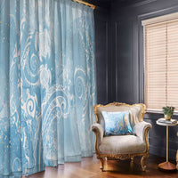 Aloha Hawaii Turtles Floral Window Curtain Aqua Marbles Glaze LT7 - Polynesian Pride