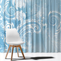 Aloha Hawaii Turtles Floral Window Curtain Aqua Marbles Glaze LT7 - Polynesian Pride