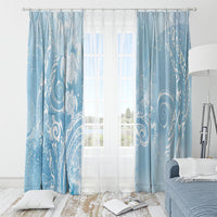 Aloha Hawaii Turtles Floral Window Curtain Aqua Marbles Glaze LT7 - Polynesian Pride