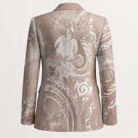 Aloha Hawaii Turtles Floral Blazer Taupe Marbles Glaze LT7 - Polynesian Pride