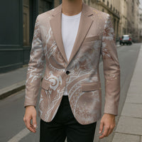 Aloha Hawaii Turtles Floral Blazer Taupe Marbles Glaze LT7 - Polynesian Pride