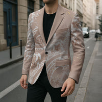 Aloha Hawaii Turtles Floral Blazer Taupe Marbles Glaze LT7 - Polynesian Pride