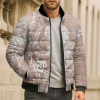 Aloha Hawaii Turtles Floral Bomber Puffer Jacket Taupe Marbles Glaze LT7 - Polynesian Pride
