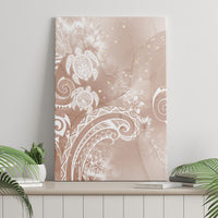 Aloha Hawaii Turtles Floral Canvas Wall Art Taupe Marbles Glaze LT7 - Polynesian Pride