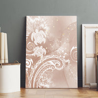 Aloha Hawaii Turtles Floral Canvas Wall Art Taupe Marbles Glaze LT7 - Polynesian Pride