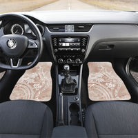Aloha Hawaii Turtles Floral Car Mats Taupe Marbles Glaze LT7 Set 2pcs - Front Taupe - Polynesian Pride
