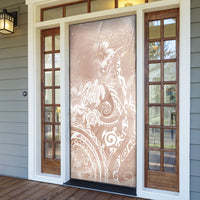 Aloha Hawaii Turtles Floral Door Cover Taupe Marbles Glaze LT7 - Polynesian Pride
