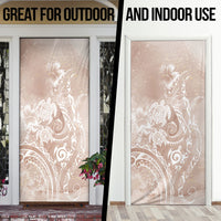 Aloha Hawaii Turtles Floral Door Cover Taupe Marbles Glaze LT7 - Polynesian Pride