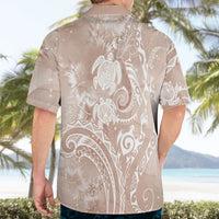 Aloha Hawaii Turtles Floral Hawaiian Shirt Taupe Marbles Glaze LT7 - Polynesian Pride