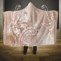 Aloha Hawaii Turtles Floral Hooded Blanket Taupe Marbles Glaze LT7 - Polynesian Pride