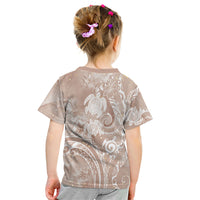 Aloha Hawaii Turtles Floral Kid T Shirt Taupe Marbles Glaze LT7 - Polynesian Pride